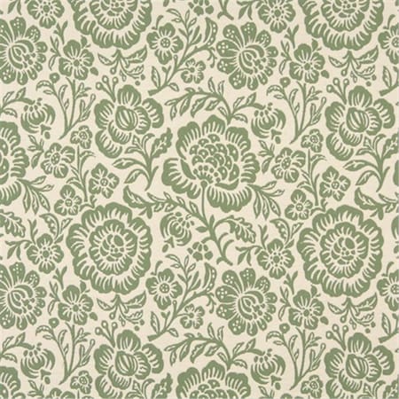 Designer Fabrics 54 in. Wide Green And Beige Floral Matelasse Reversible Upholstery Fabric F402